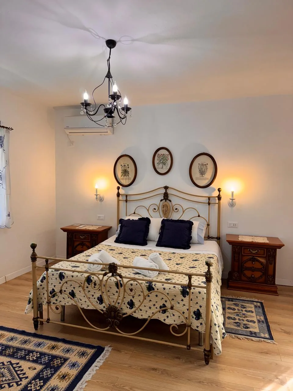 Traditional bedroom with warm lighting